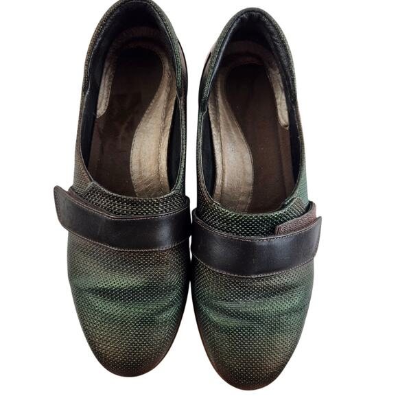 Naot Wind Loafers Womens 8 8.5 Brown Green Irridescent Adjustable Strap Academia - Picture 6 of 11